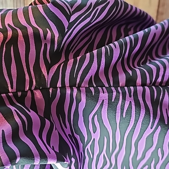 NEW MICHAEL MICHAEL KORS FLAWED PURPLE ZEBRA PRINT 3/4 SLEEVE BANDED TOP BLOUSE - Picture 5 of 14